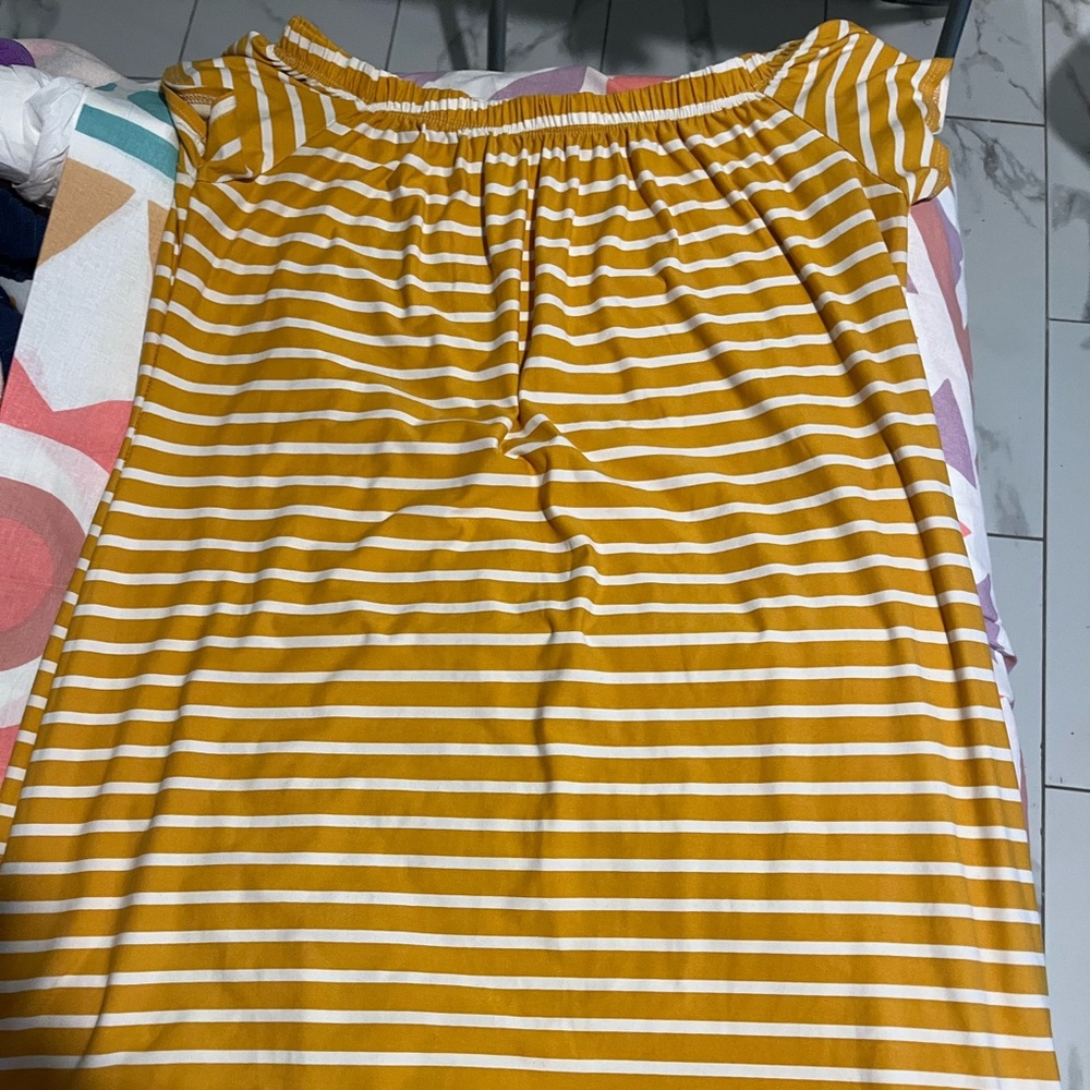 Yellow and white striped dress from Rainbows